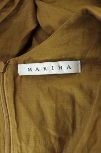 MARIHA ベルト付マキシ丈ワンピース 半袖 コットン 緑 カーキ