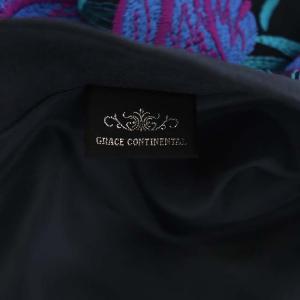 GRACE CONTINENTAL 19SS ボタニカルパロットスカート ロング ラップ調 シースルー 刺繍 36 マルチカラー