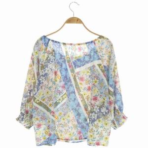 GRACE CONTINENTAL 21SS ブラウス プルオーバー パッチワークプリント トップス 七分袖 36 マルチカラー