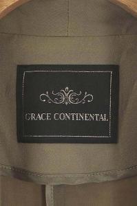 GRACE CONTINENTAL ドレープガウンコート カーキ