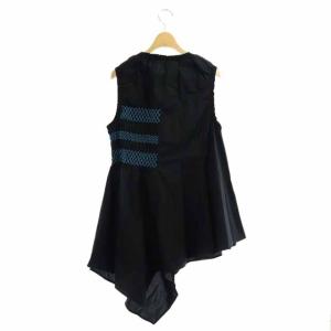 ENFOLD 21SS SOMELOS スモッキングTOPS ブラウス ノースリーブ 変形 38 ブラック