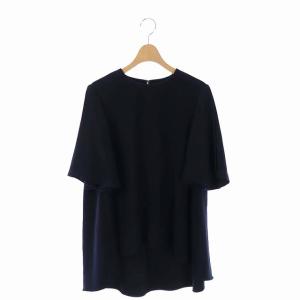 ブラウス フレアスリーブ 五分袖 38 ネイビー