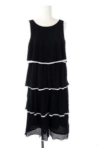 20SS 配色ニットレイヤードワンピース 36 ブラック