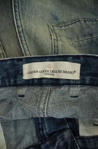 GOLDEN GOOSE DELUXE BRAND ドゥーズィエムクラス取り扱い ダメージ加工 ハイウエスト パンツ デニム ジーンズ テーパード 青