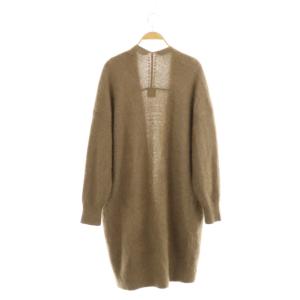 Spick&Span 20AW ラクーンファーニット カーディガン 長袖 ロング ノーボタン F 茶