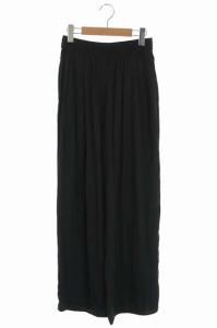 H SATIN EASY LONG PANTS M ブラック