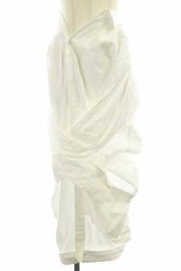 20SS 変形シャツスカート タイト ロング デザイン 36 白