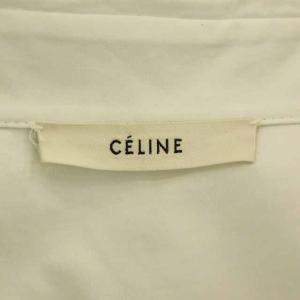 CELINE フィービー期 レギュラーカラー オーガンジー切替シャツ 34 ホワイト