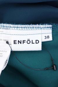 ENFOLD 19AW テーパードパンツ ウエストゴム ジョッパーズ タック 38 ターコイズ