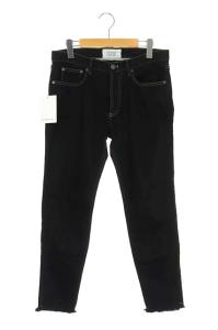 20SS スキニーフィットデニムパンツ ジーンズ ボタンフライ カットオフ 31  ブラック