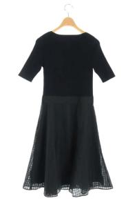 BLUE LABEL CRESTBRIDGE ドッキングフレアワンピース 36 ブラック