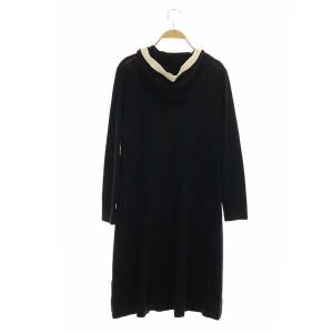 TOCCA 20SS 洗える WHALE ロング カーディガン 長袖 フード付き ジップアップ XS 黒 ライトベージュ ブラック