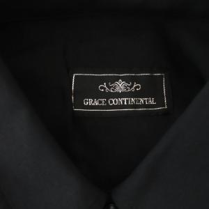 GRACE CONTINENTAL 19AW 刺繍シャツワンピース ロング 長袖 36 黒 赤 オフホワイト ブラック レッド