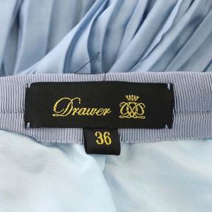 Drawer 21SS ランダムプリーツスカート ロング サテン 36 ブルー