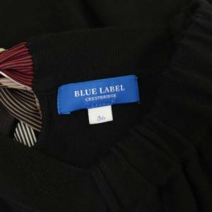 BLUE LABEL CRESTBRIDGE バックリボンカットソー スクエアネック 五分袖 36 ブラック