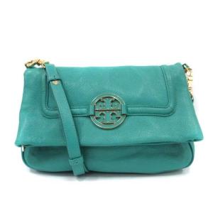 アマンダ ショルダーバッグ クラッチバッグ 2way ロゴ レザー ブルー 水色