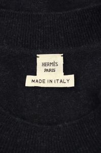 HERMES スカーフ シルク 切替 ニット ワンピース ノースリーブ フレア 42