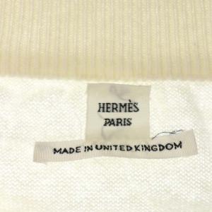 HERMES ロゴボタンカシミヤニットカーディガン 40 アイボリー