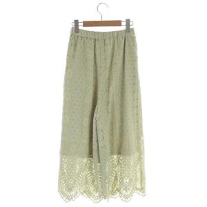 GRACE CONTINENTAL 21SS ラッセルレースワイドパンツ イージー 36 緑 グリーン