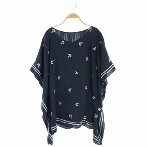 21SS 刺繍ポンチョブラウス 36 ネイビー