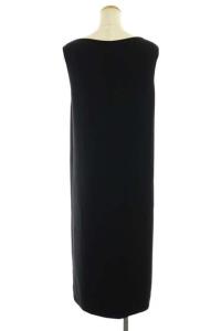 HERMES マルジェラ期 シルクノースリーブ ワンピース タイト ロング ボートネック 38 ブラック