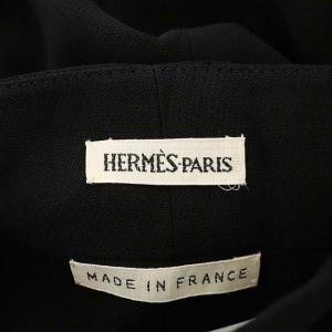 HERMES マルジェラ期 シルク フロントスリットデザイン スカート  38 ブラック
