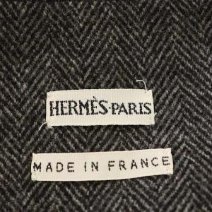 HERMES マルジェラ期 ウールカシミヤ ヘリンボーン スカート 38 ブラック