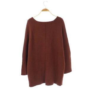 CASA FLINE ウールニットプルオーバー チュニック ラグランスリーブ ブラウン