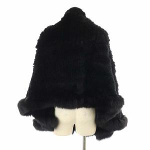 Grace Class レッキスラビットファーポンチョ ジャケット アウター フリル F 黒 ブラック