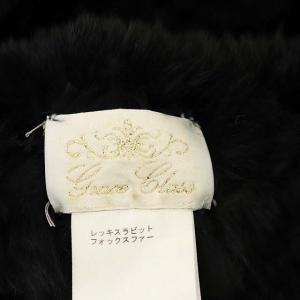 Grace Class レッキスラビットファーポンチョ ジャケット アウター フリル F 黒 ブラック
