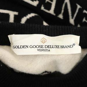 GOLDEN GOOSE バックロゴニットプルオーバーニット セーター 長袖 XXS 黒 ベージュ ブラック G31WP183