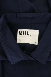 MHL. 21SS TOUGH COTTON CANVAS ワンピース シャツワンピース ロング 長袖 2 紺 ネイビー