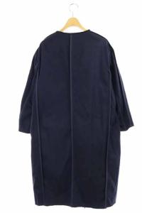 MADISONBLUE PIPING NOCOLLAR COAT ロング 00 ネイビー
