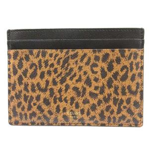 CELINE マルチファンクション カードホルダー レザー ヒョウ柄