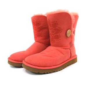 UGG australia Bailey Button ムートンブーツ ショート フラット ピンク US7 24cm N3058