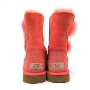 UGG australia Bailey Button ムートンブーツ ショート フラット ピンク US7 24cm N3058