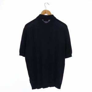 JOHN SMEDLEY ポロシャツ ニット 半袖 XL 紺 ネイビー