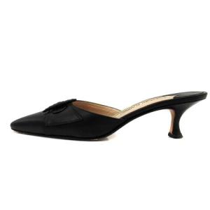 MANOLO BLAHNIK レザーミュール 35 ブラック