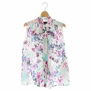 21SS ドットジャカードプリントブラウス ボウタイ 36 マルチカラー