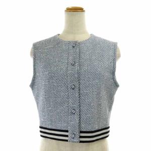 BORDERS at BALCONY セットアップ ツイードベスト ショートパンツ 38 サックスブルー