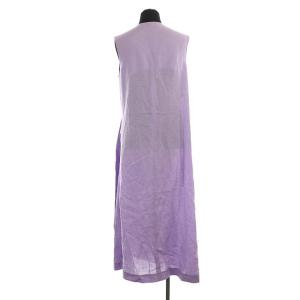 ebure ロングジレ ベスト リネン カシュクール 36 ラベンダー