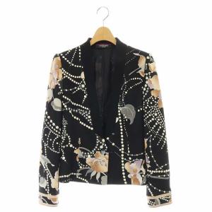FASHION フラワープリントジャケット シングル 40 ブラック