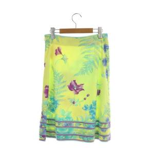 LEONARD FASHION スカート 花柄 34 イエロー
