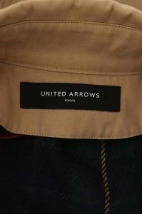 UNITED ARROWS チェックライナー付き ギャバ トレンチ コート ロング アウター 36 キャメル