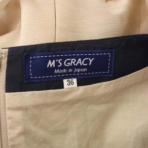 M'S GRACY ノースリーブフラワーワンピース 36 ベージュ