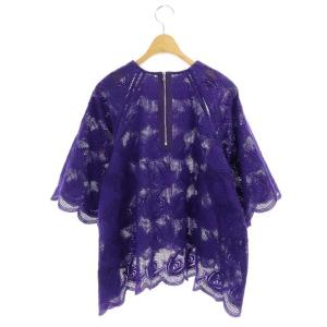 Drawer エンブロイダリーラグランブラウス 36 パープル