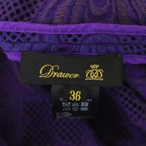Drawer エンブロイダリーラグランブラウス 36 パープル