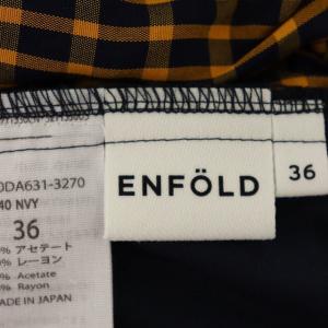 ENFOLD 20AW RIOPELEチェックトラウザーパンツ 36 マスタード