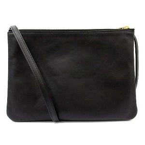 CELINE 19年製 トリオ ラージ ショルダーバッグ ラムスキン ブラック 19204 3CAD 38NO