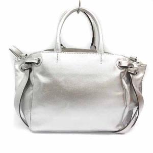 POTIOR ショルダーバッグ 2WAY ストラップ付き シルバー色